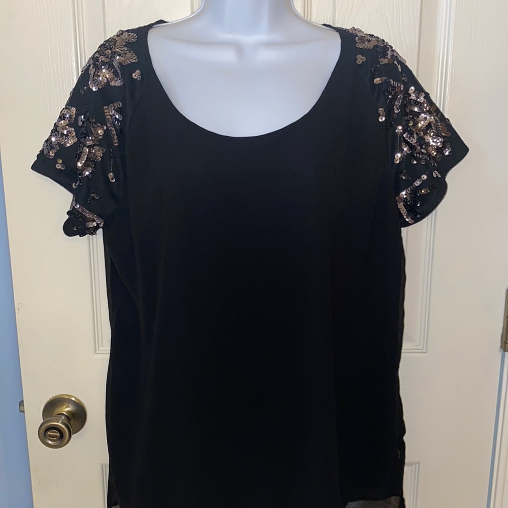 Black blouse with sheer back